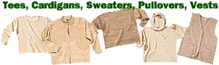 Tees, cardigans, sweaters, pullovers, vests